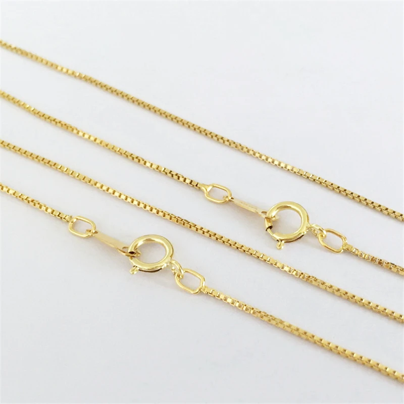 Real 14K Gold Filled Box Chain Necklace 0.85MM Chain Necklace Gold jewelry Minimalist Gold Filled Necklace Women Jewelry