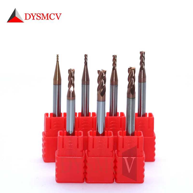 DYSMCVHRC60 4F1mm2mm3mm4mm5mm6mm8mm10mm12mm คาร์ไบด์ Endmills 4 ขลุ่ย Side Milling Slotting โปรไฟล์ Face Mill คุณภาพสูง