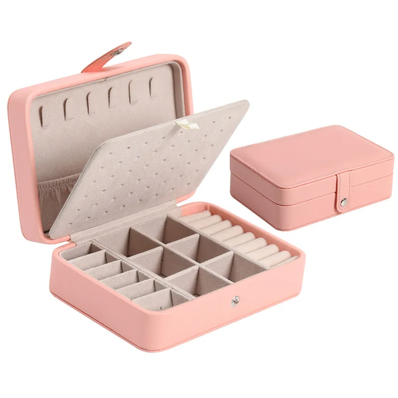 Hot New Jewelry Box PU Leather Jewellery Storage Earring Box Packaging Storage Display Case Organizer for Home Travel Girl Gift