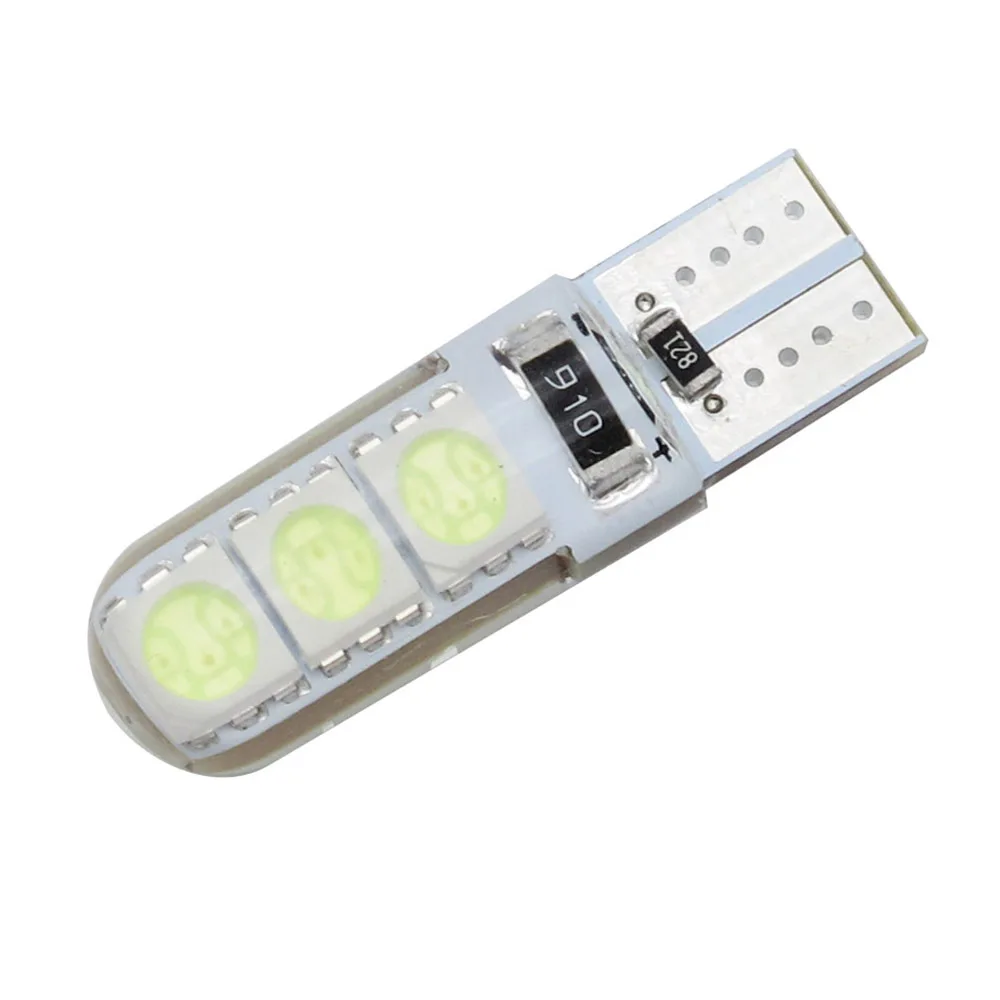 T10 High Temperature Resistant Silicone W5w T10 5050 6smd Automobile LED Bulb Width Lamp Trunk Lamp Led Lights for Car