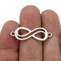 10ps Antique Silver Plated Infinity Charm Connectors for Jewelry Making Bracelet Findings Accessories DIY Craft 34X11mm