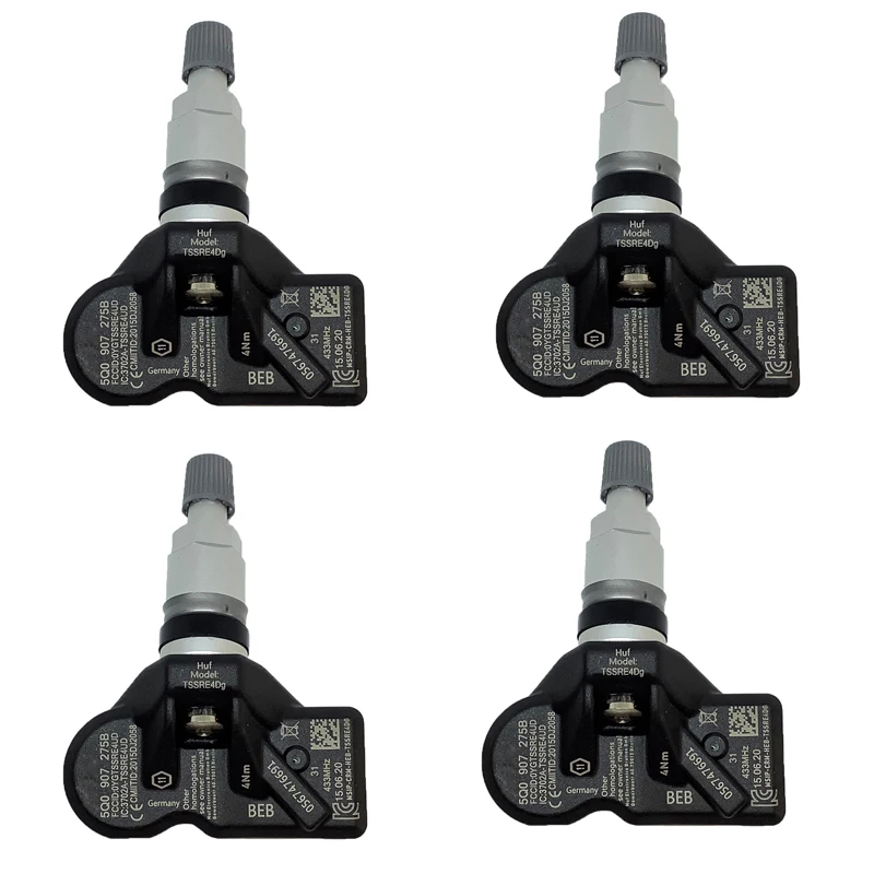 

4PCS 5Q0907275 TPMS Tire Pressure Monitoring System 433MHZ For Audi Skoda A3 A7 A6 Volkswagen Porsche Bentley 5Q0907275B