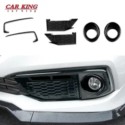 For Honda Civic 10th sedan 2019 2020 ABS Glossy Black Front Fog Light Lamp Bumper Protector Cover foglight Eyebrow Eyelid Trim