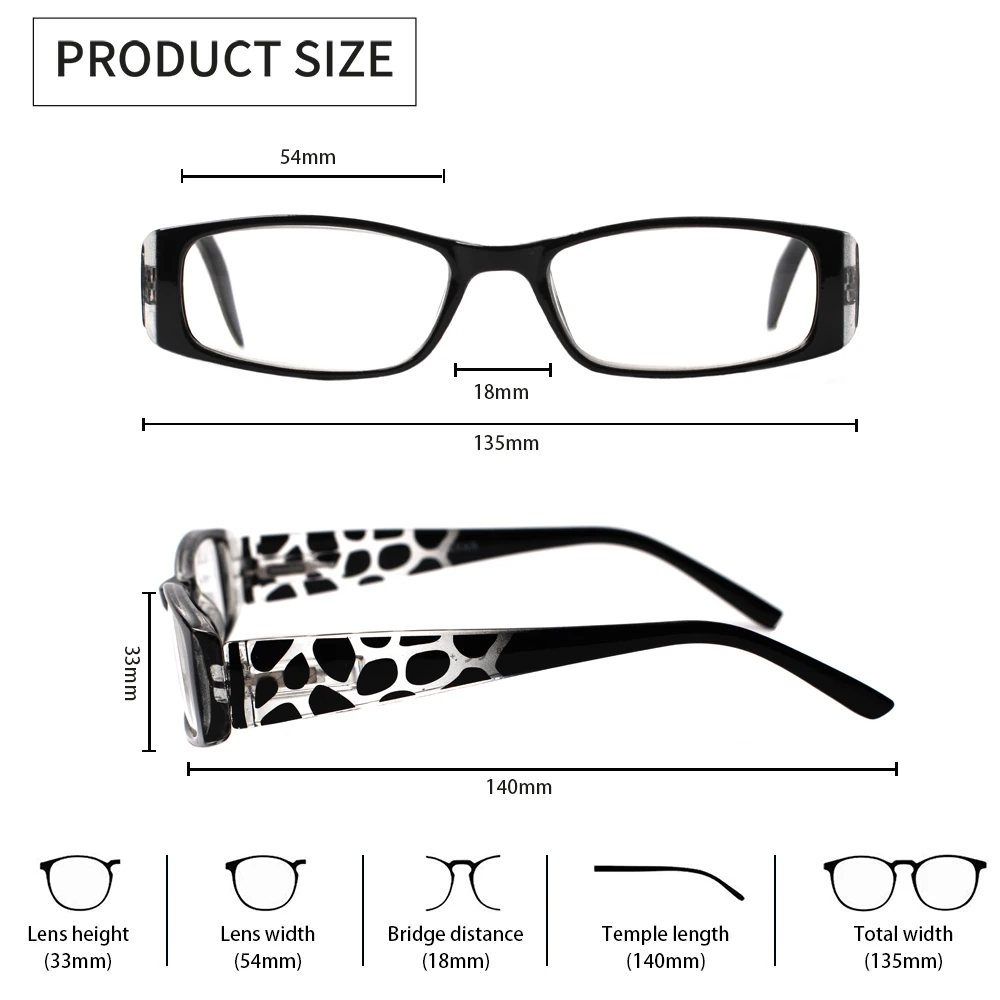 CLASAGA Retro Style Rectangle Reading Glasses With Spring Hinge Transparent Lenses High Quality Optical Prescription Glasses