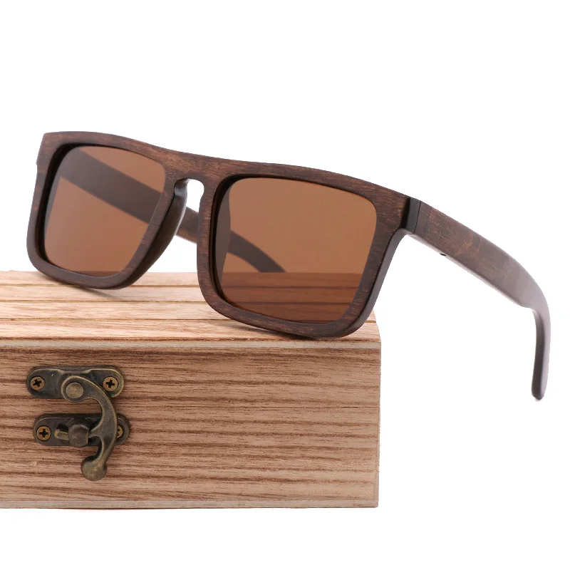 

Unique Vintage Handmade Wooden Sun Glasses Square Men's Black Wood Shade Driving Sunglasses Polarized UV400 For Men Women