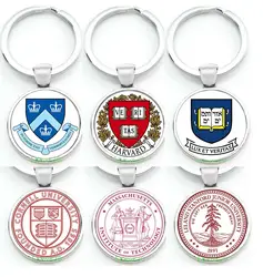 Harvard University Massachusetts Institute of Technology cornell university Famous Colleges logo keychains Support customization