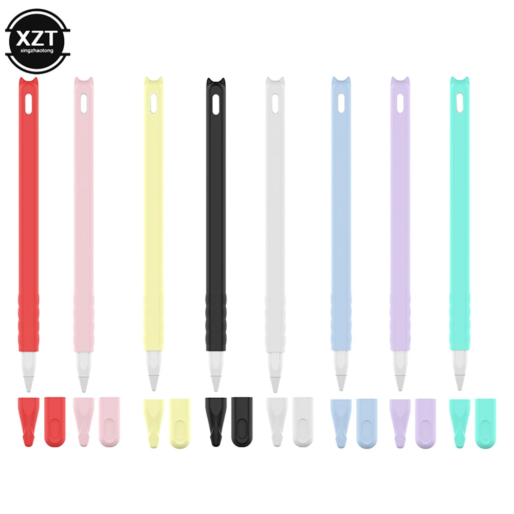 แมวน่ารักรูปแบบ TPU Silicon ป้องกันหมวกฝาครอบสำหรับ Apple ดินสอ2อุปกรณ์กรณี Anti-Scratch สำหรับดินสอ2nd