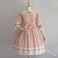 vintage lace bowknot o-neck high waist victorian dress kawaii girl gothic lolita op Gothic palace princess sweet lolita dress
