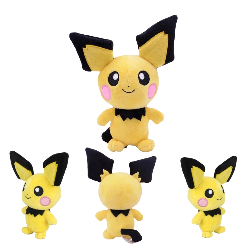 20cm Pokemon Cute Plush Dolls Anime Pikachu Pichu Kawaii Pokémon Short Stuffed Toys Cartoon Girl Children Birthday Kids Decorate