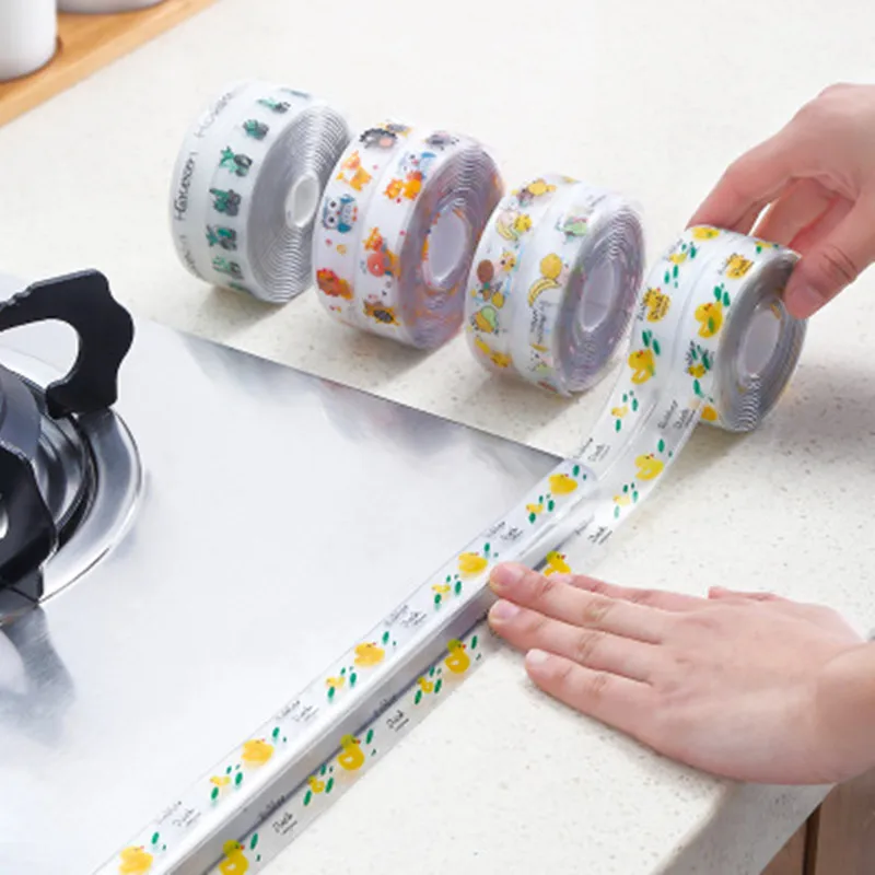3.8CMx3.2M Waterproof PVC Self Adhesive Wall Sticker Home Bathroom Shower Sink Bath Sealing Strip Tape Kitchen Anti-mold Sticker