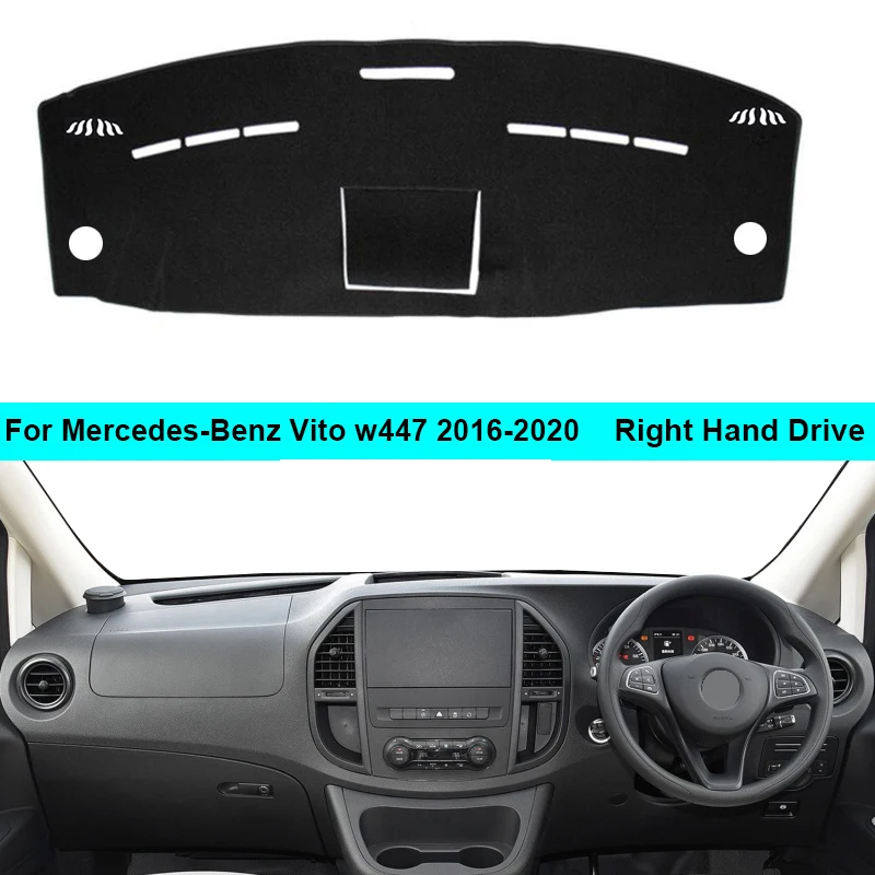 2 Layer Car Dashboard Cover Carpet Cape For Mercedes-Benz Vito w447 2016 - 2020 Auto Rug Shade Pad Carpet Dashmat 2019 2018 2017