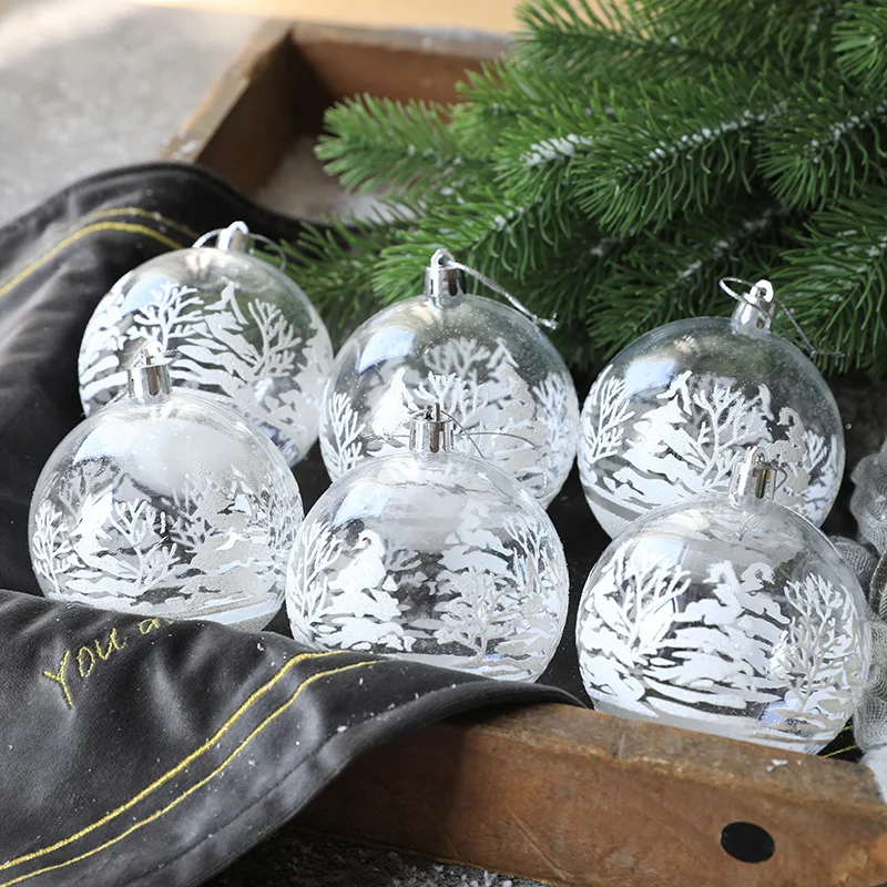 6pcs Christmas Decorations Ball Pendants For Xmas Decor Christmas Tree Ornaments New Year 2022 decorazioni albero di natale