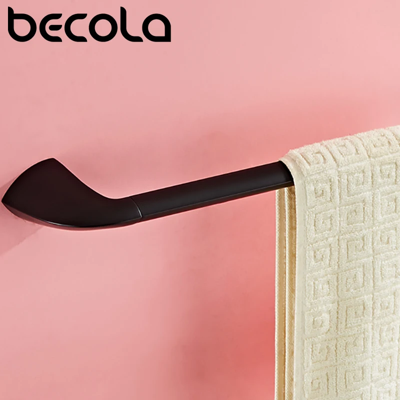 Becola Bathroom Towel Hanger Bathroom Black/Chrome Accessories Towel Ring Wall-mount Towel Paper Holder Hook