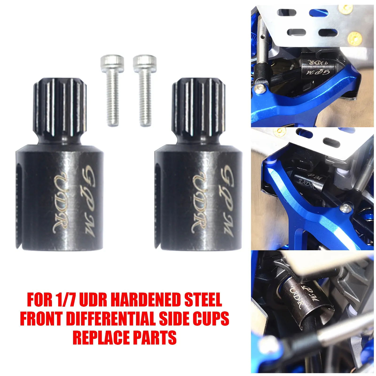 For 1/7 UDR Hardened Steel Front Differential Side Cups Replace Parts