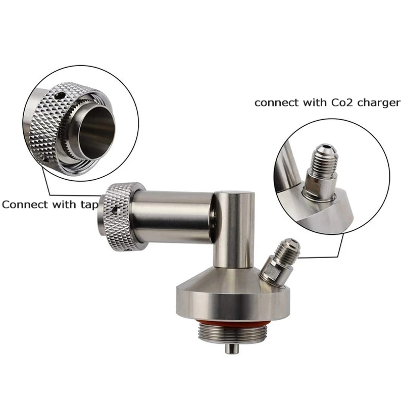 Mini Keg Tap Dispenser Stainless Steel Beer Growler Spear, Adjustable Tap Faucet & Premium Co2 Charger Kit homebrew Accessories