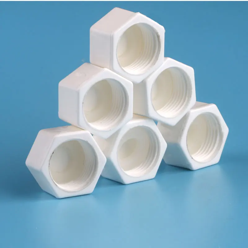 플라스틱 파이프 육각 헤드 엔드 캡 플러그 피팅 UPVC 커넥터 어댑터 배관 내부 스레드, BSP 암나사, 1/2 인치, 19mm