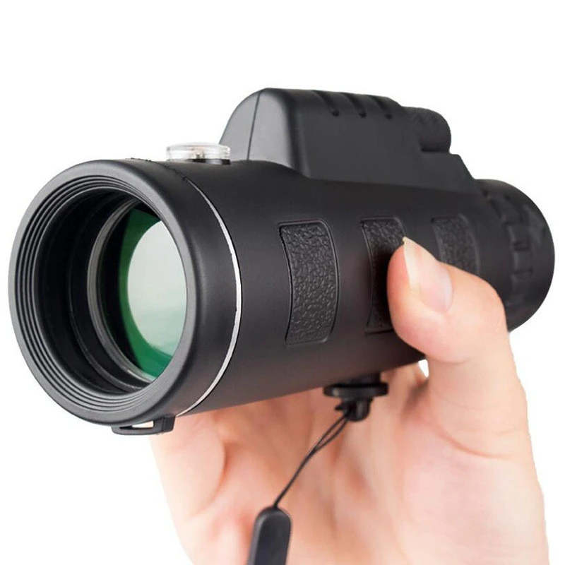 40X60 potente telescopio monoculare professionale BAK4 prisma HD monoculare portatile con bussola per campeggio turistico