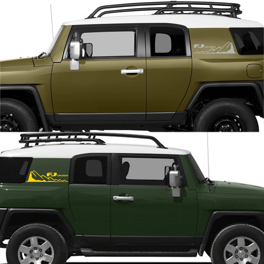 2Pcs Car Stickers Rear Trunk Side Body Mountains Styling Graphic Vinyl Film Decal Custom For toyota FJ CRUISER Car Accessories