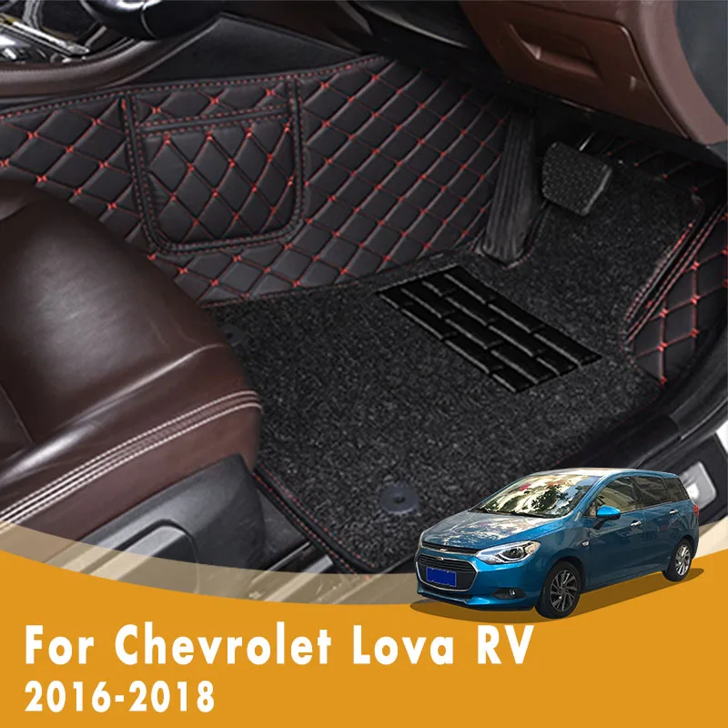 

RHD Car Floor Mats For Chevrolet Lova RV 2018 2017 2016 Double Layer Wire Loop Custom Auto Foot Pads Automobile Carpets Covers