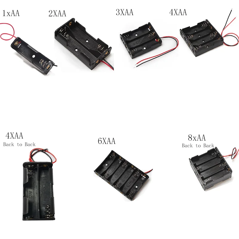 2021 New 1 2 3 4 8 Slots AA Battery Case Box AA LR6 HR6 Battery Holder Storage Case With Lead Wire Bateria Protection Container