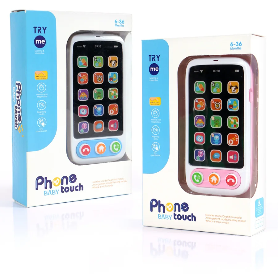 Téléphone portable intelligent pour enfants, téléphone portable électrique, jouet d\'apprentissage, musique, son, lumière, machine à dos, cadeau