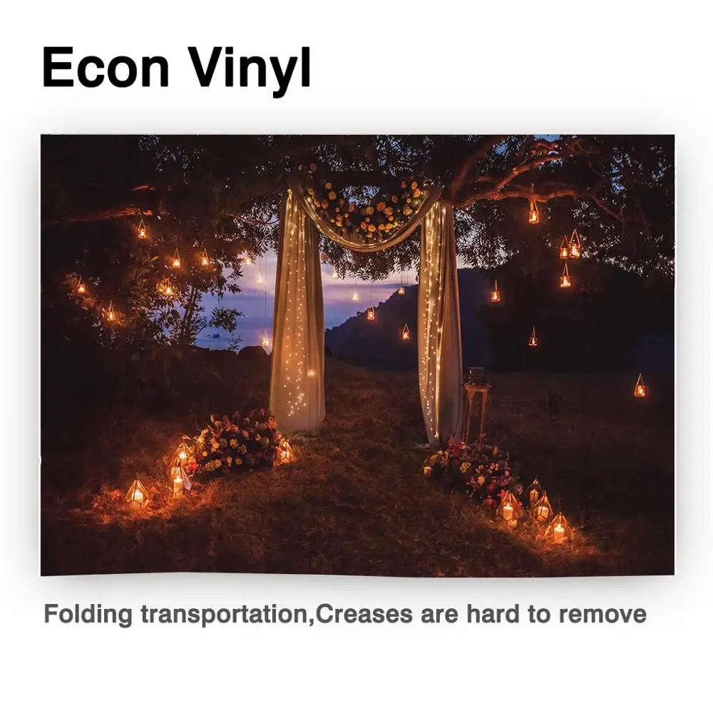 Funnytree 웨딩 약혼 배경 커튼 초원 밤 빛 꽃 배경, 파티 장식 사진 스튜디오 Photocall 배너