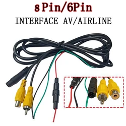 7-inch Car Monitor Power Cable, 8-Pin Connector, 6-Pin Metal Connector For Car Monitor Universal Power Extension Cord