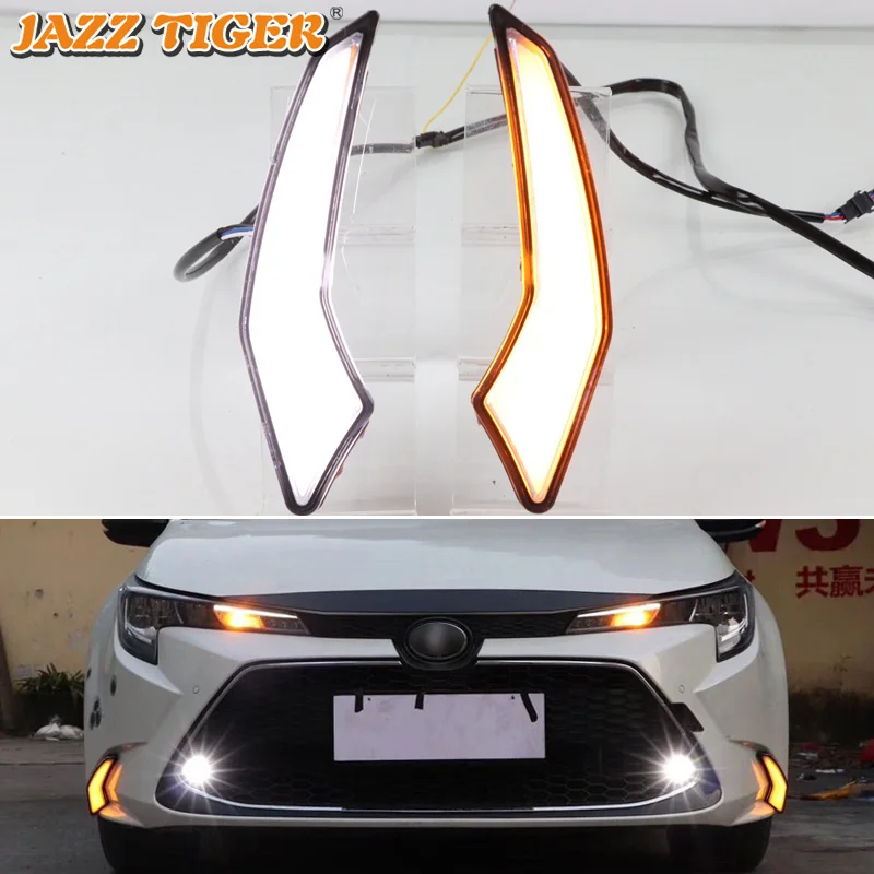 

LED Daytime running lights For Toyota Corolla L/LE/XLE US 2019 2020 auto Drl with turn signals for cars fog lights headlights