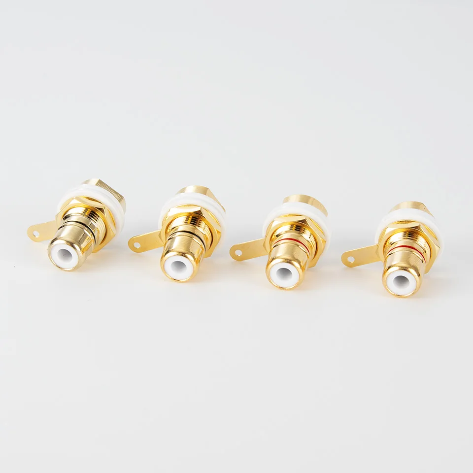 HiFi Plug Connector RCA Audio Connector Female Socket Chassis For CMC Connectors  Plated Copper Jack Copper Plug