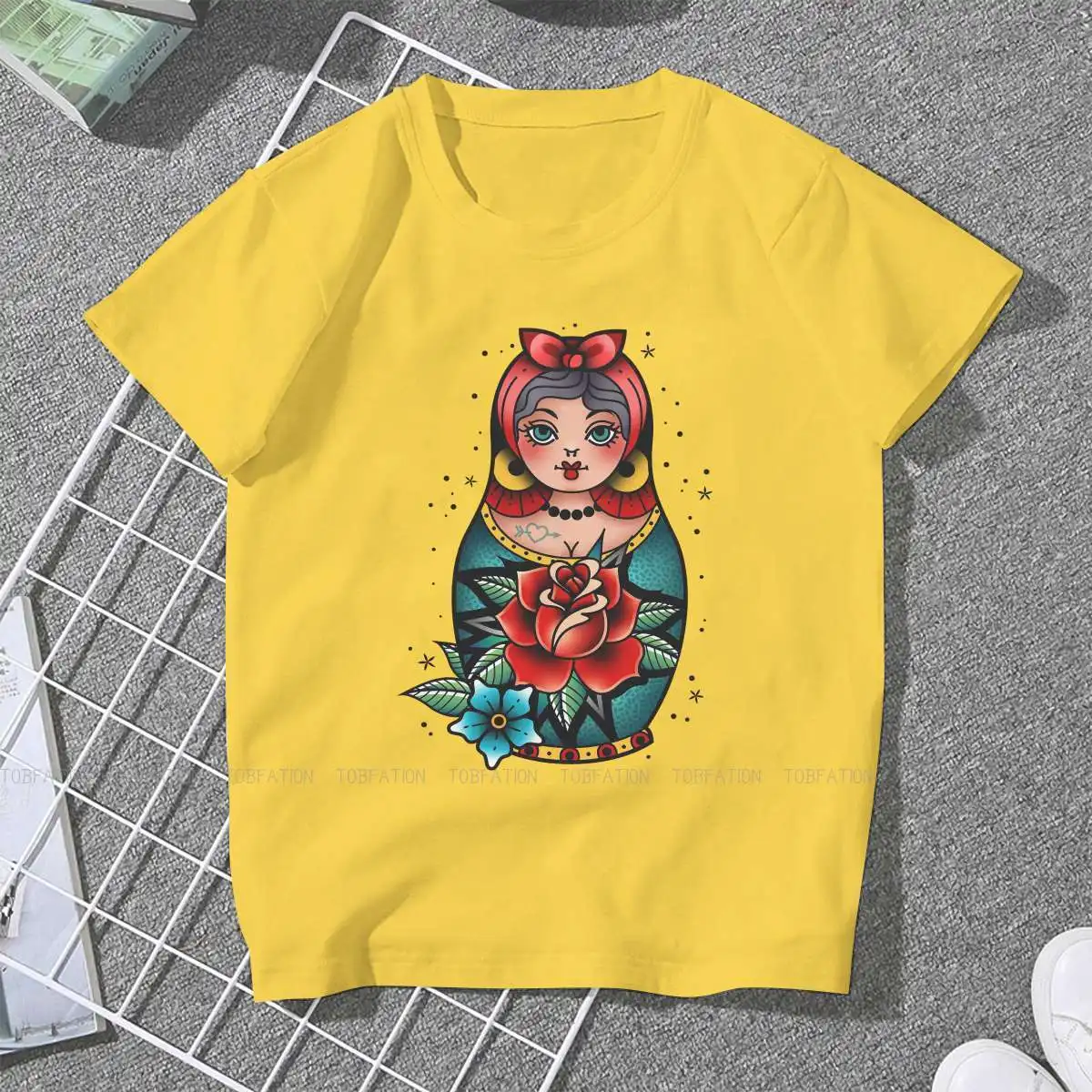 Matryoshka Doll Babushka Stacking Russian Tea 100% Cotton TShirts Traditional Old School Tattoo Personalize Woman's T Shirt  4XL