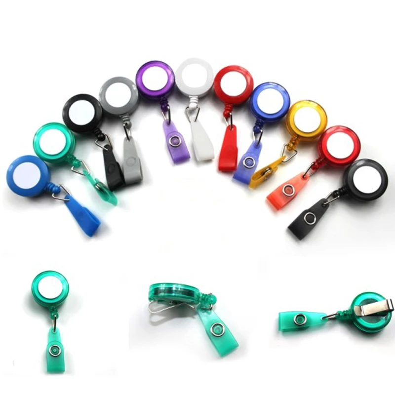 High Quality Badge Reel Holder Key Ring Retractable Buckle for Employee Doctor Name  ID Card(Give Away Smiley Sticker)