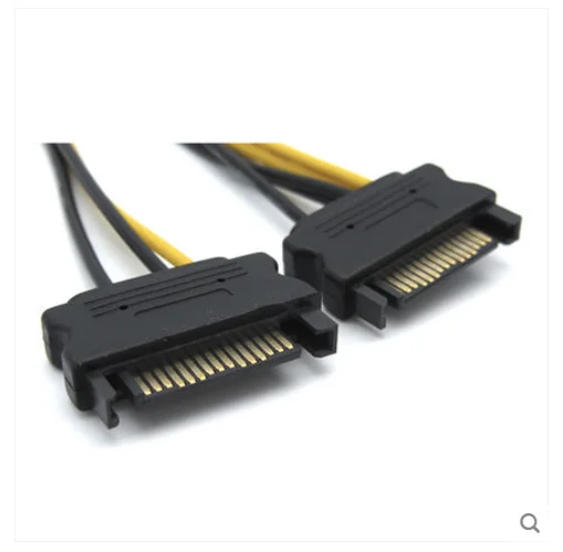 듀얼 sata 8pin 전원 케이블 2 sata 15 p 회전 8 p 전원 어댑터 케이블