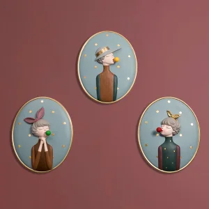 

Creative Nordic Bubble Girl Wall Decoration Living Room Bedroom Children's Room Wall Hanging Mural Background Wall Hanging