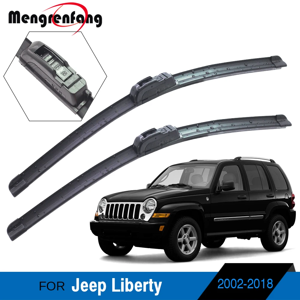 For Jeep Liberty 2002-2012 Car Accessories Front Windscreen Wiper Blades Soft Rubber Windshield Wiper Blade J Hook Arms