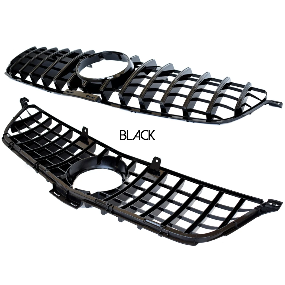 W166 Grill, Black & Silver Panamericana GT Grille for Mercedes Benz M ML Class Pre-facelifted W166 2012 - 2014 ML350 ML400 ML450