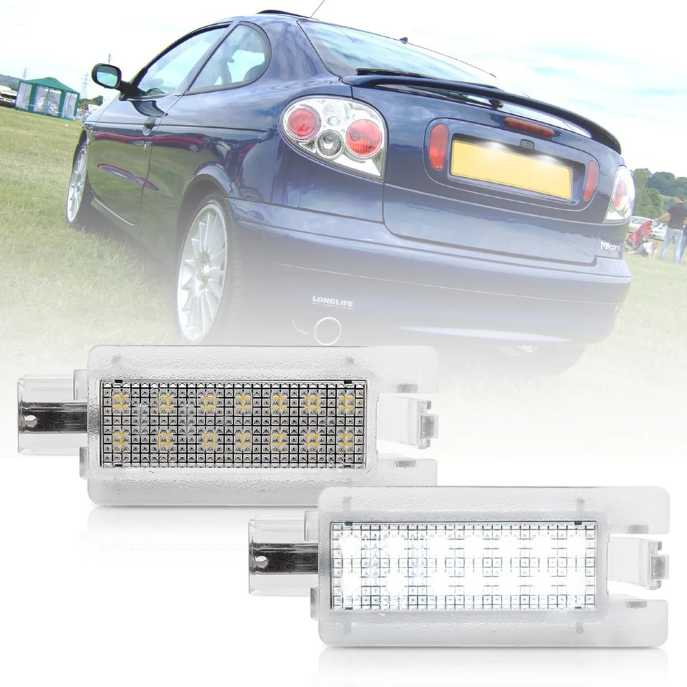 Luz LED para matrícula, 2 uds., para Renault Megane MK1 96-03 Megane Scenic Scenic 99-03 Clio I 1990-1998 OEM # 7700842700