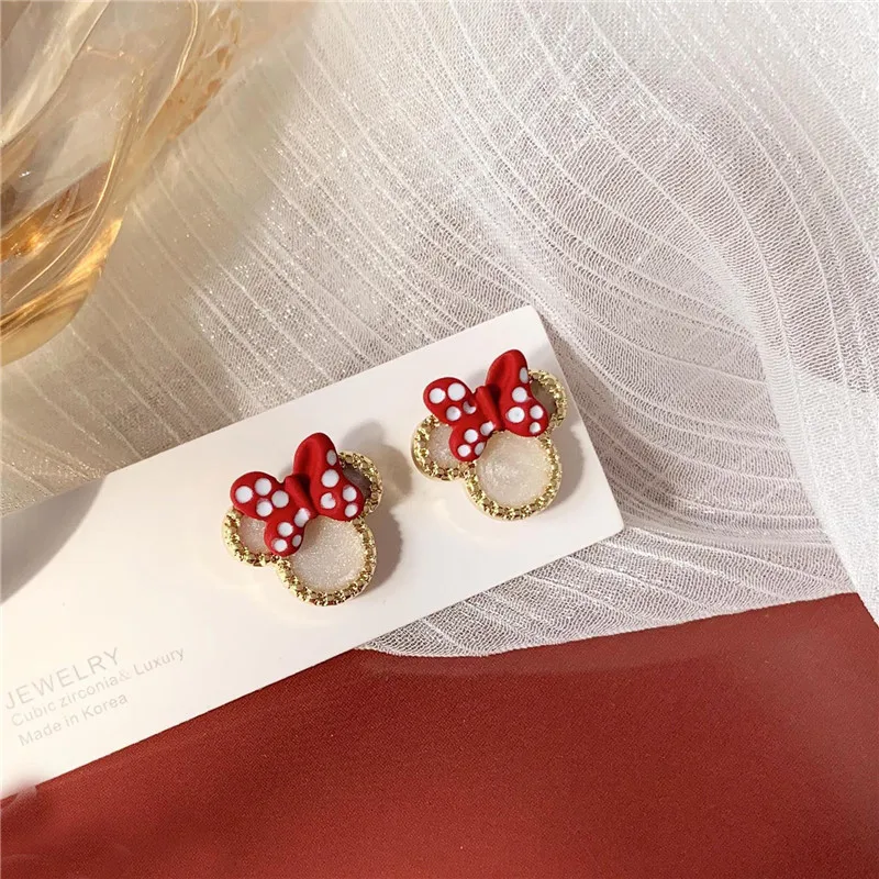 Tiny Mickey Clip Earrings for Women Kids Earring Small Animal Mini Mouse Ear Clip Earring No Piercing Cartoon Movie Jewelry