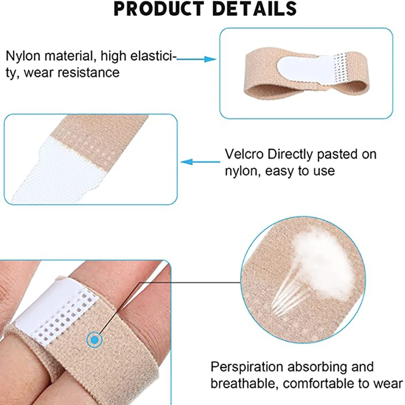 4pcs Toe Finger Straightener Hammer Toe Hallux Valgus Corrector Bandage Toe Separator Splint Wraps Adjust Foot Care Tool