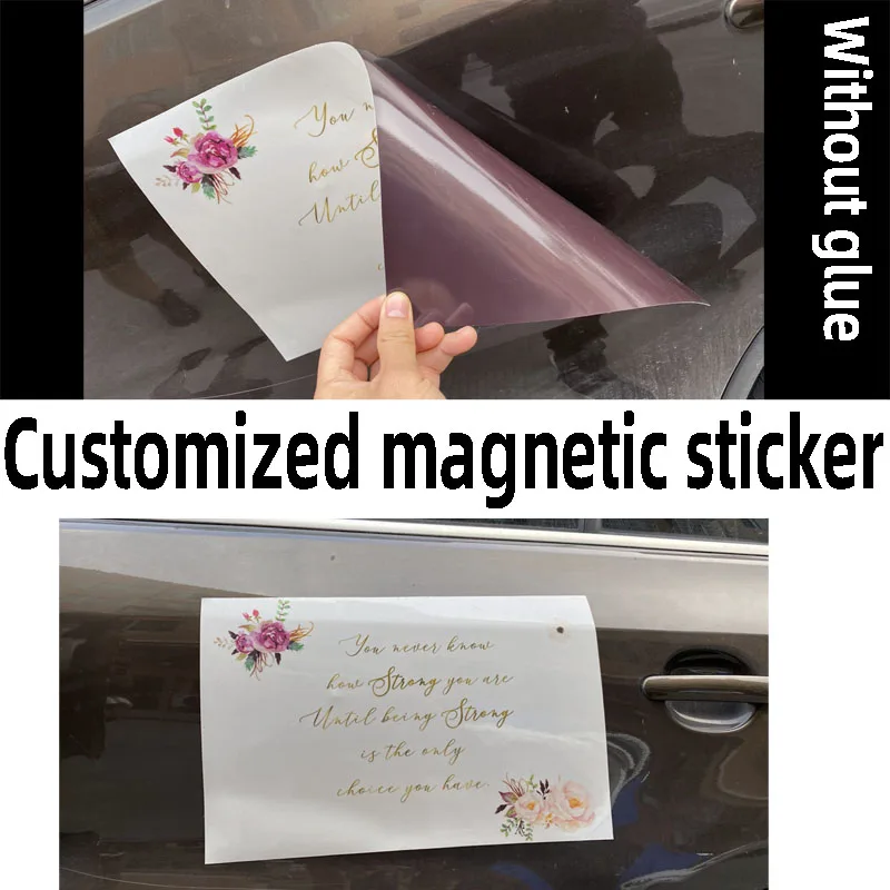 Customized magnetic stickers, adhesive car stickers, printed advertising text logo, Soft magneticmagnet magnet sticker