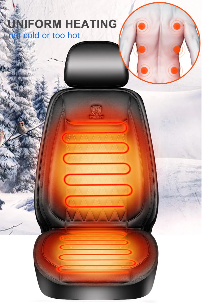 12V Beheizte Auto Sitzkissen Tuch/Flanell Auto Sitz Heizung Winter Wärmer Sitz Heizung Auto Zubehör Heizung Pads set Universal sitzheizung auto – Detail 1