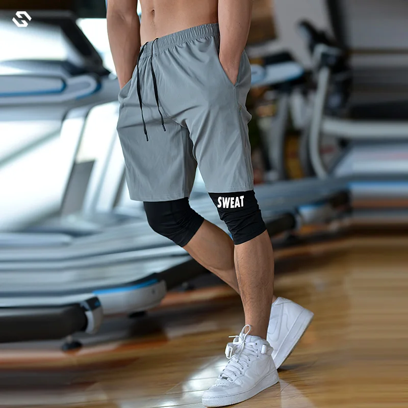 Men basketball shorts sport Running Shorts 2 in 1 Jogging Fitness Training Quick Dry Gym Shorts gym tight Short 3/4 Pants