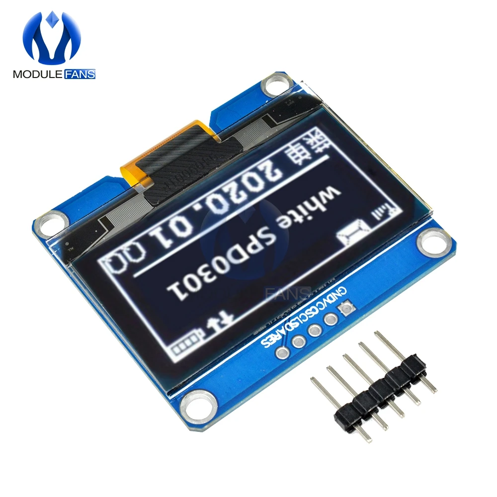1.54 Inch Geel Wit Blauw IPS 5Pin 128x64 Oled-scherm Module Spi-interface Driver IC Adapter Board voor Arduino