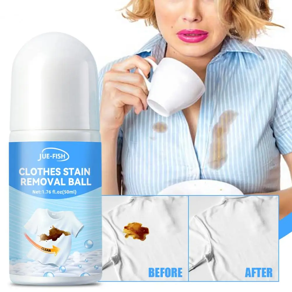50ML เสื้อผ้า Stain Ball แบบพกพาประยุกต์กว้างผงซักฟอกเครื่องปรุงรสเสื้อผ้า Stain Ball สําหรับ Home Stain Rolling Ball