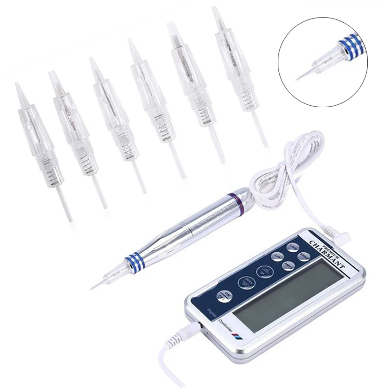 10pcs 1R Tattoo Cartridge Needles Disposable Sterilized for Permanent Makeup Needle Tip Eyebrow Lip Micropigmentation Device Pen