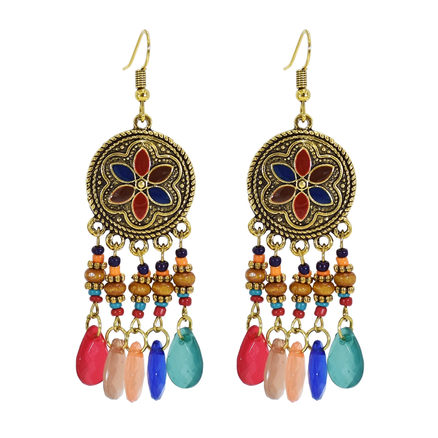 Bohemian ethnic style retro Indian women's earrings image 4