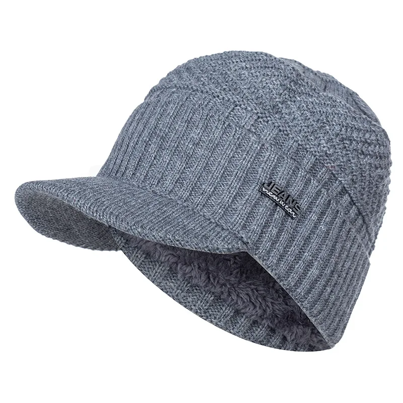 Unisex Warm Winter Hats Stylish Add Fur Lined Soft Beanie Cap With Brim Thick Winter Knitted Hats For Men & Women Dropshipping, image 11