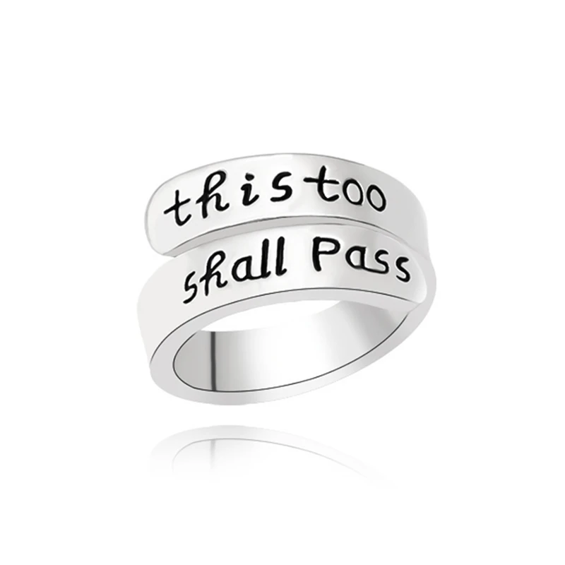 2022 Alloy Size Adjustable Ring This Too Shall Pass Women Girl Friend Gift