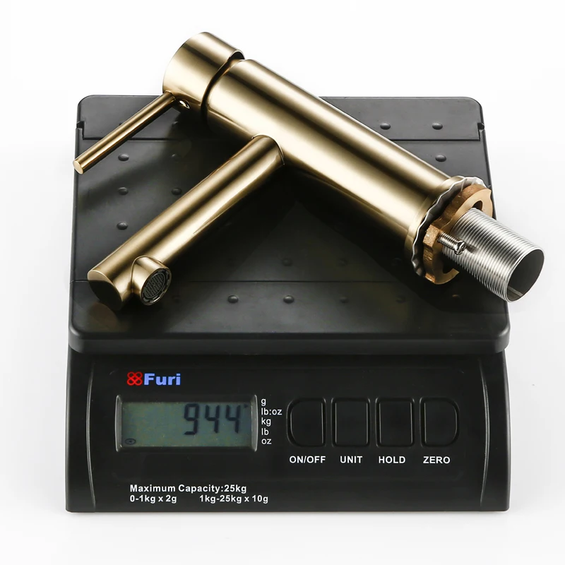 Imagem -06 - Smesiteli-torneira Escovada do Banheiro do Ouro Plataforma Montada Único Furo Punho Lavatório Quente e Frio Atacado