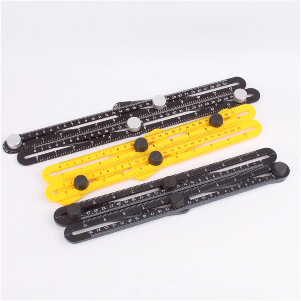 Four-sided Folding Ruler Multi-function Ruler Polygon Transformation Multi-purpose Woodworking Tile Ruler Positioning