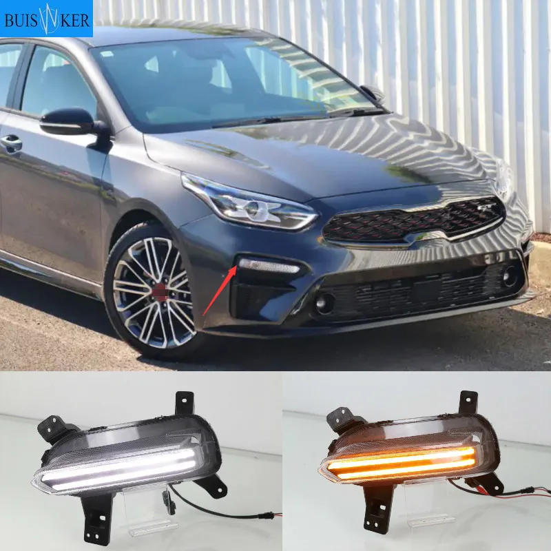 

2PCS LED Daytime Running Light For Kia K3 Cerato 2018 2019 2020 Flowing Turn Signal Relay 12V Car DRL Fog Lamp Decoration